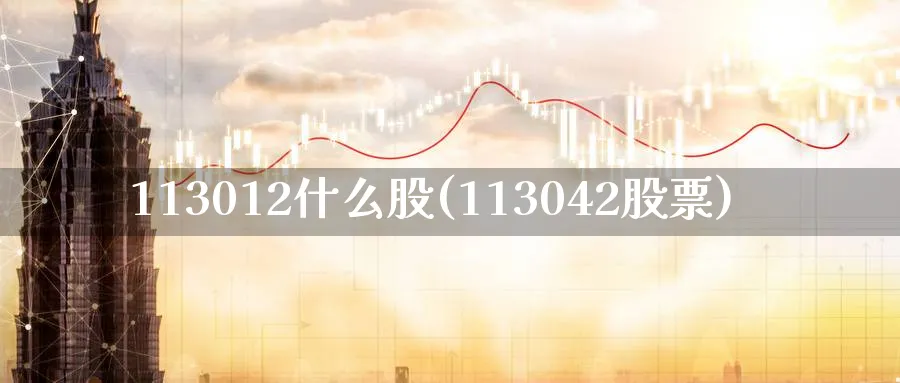 113012什么股(113042股票)_https://www.xmhbzsgs.com_理财百科_第1张