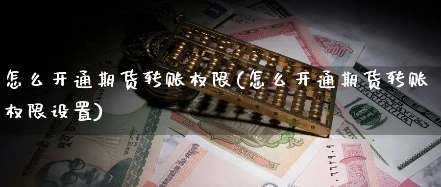 怎么开通期货转账权限(怎么开通期货转账权限设置)_https://www.xmhbzsgs.com_期货品种_第1张